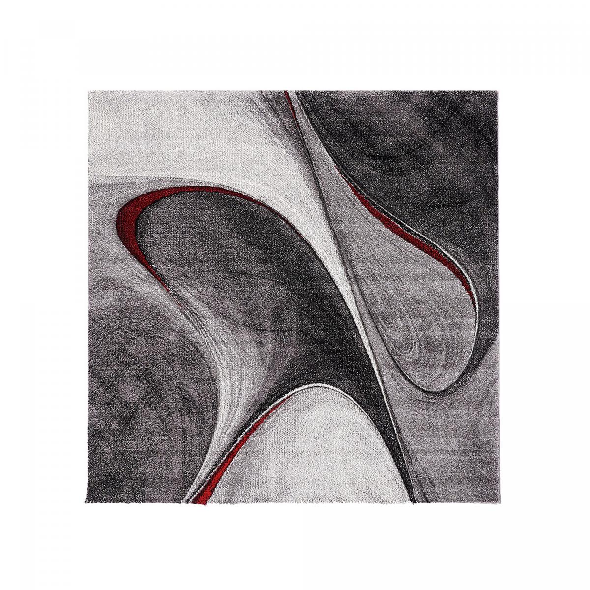 Tapis salon et chambre tissé motif géométrique LYN8 MADILA rouge, UN AMOUR DE TAPIS