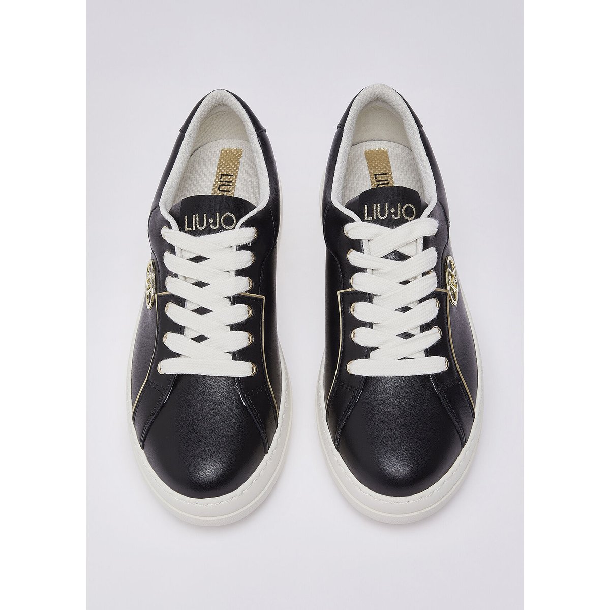 Sneakers en cuir noir, LIU JO