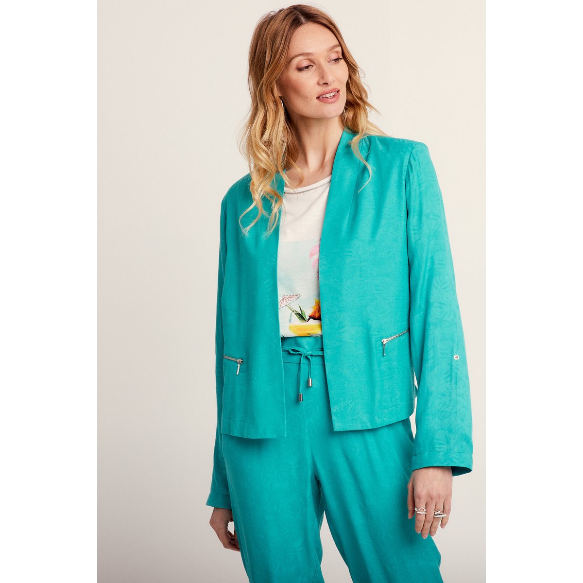 Veste droite fluide vert, BREAL