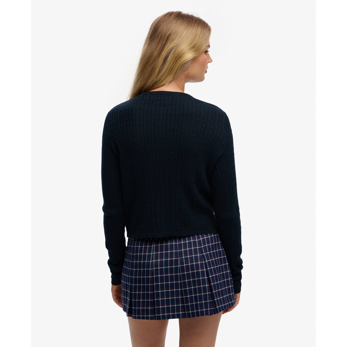 Cardigan Essentiel Léger bleu marine foncé, SUPERDRY