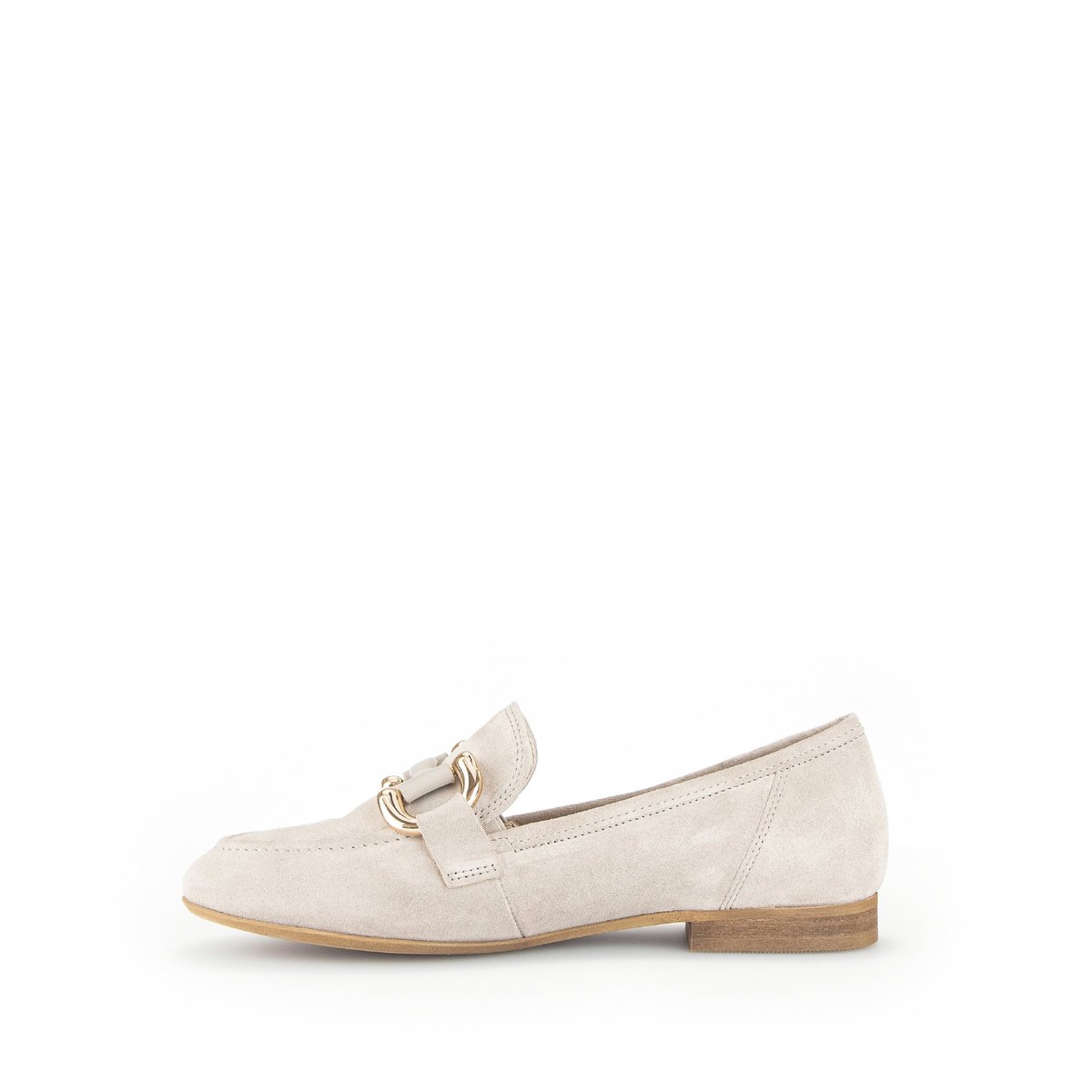 Mocassins en cuir velours à talon décroché beige, GABOR