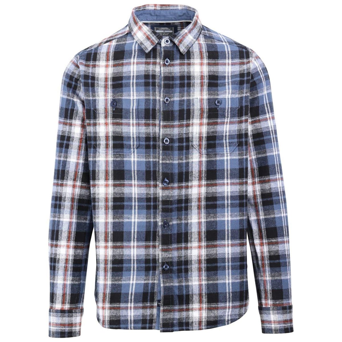 Chemise manches longues motif/style à carreaux ZALAH carreaux bleu, TRESPASS