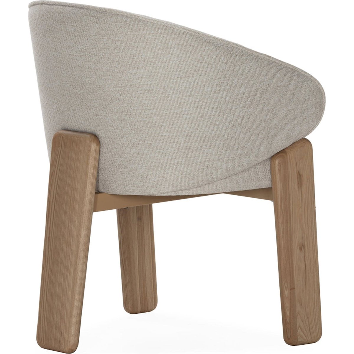 Chaise enveloppante en frêne et tissu naturel et blanc, RECOLLECTION