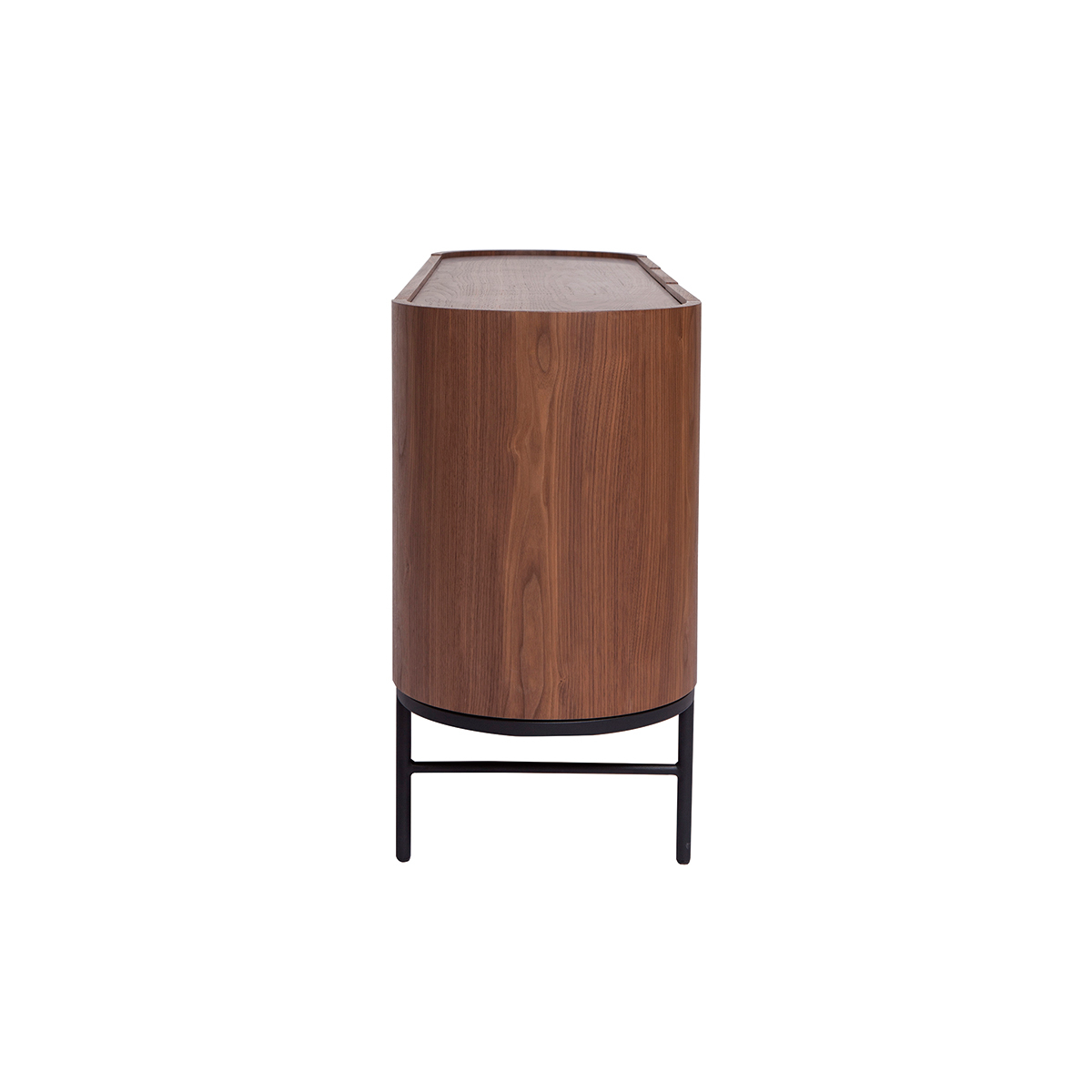 Buffet design bois foncé noyer et métal noir 3 portes L160 cm SKYE noyer, MILIBOO