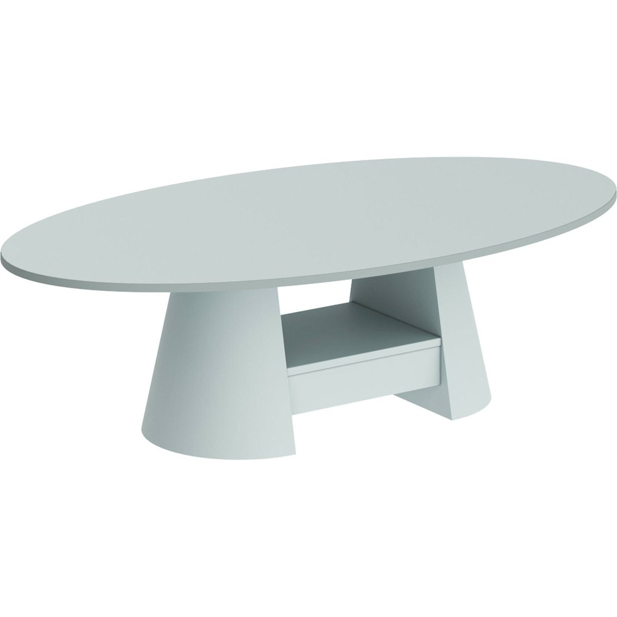 Table basse ovale FLAWELLY avec rangement cachemire, RECOLLECTION