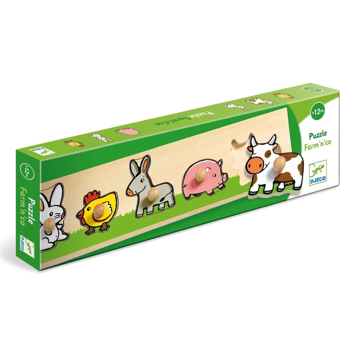 Puzzle en bois Farm'n'co multicolore, DJECO