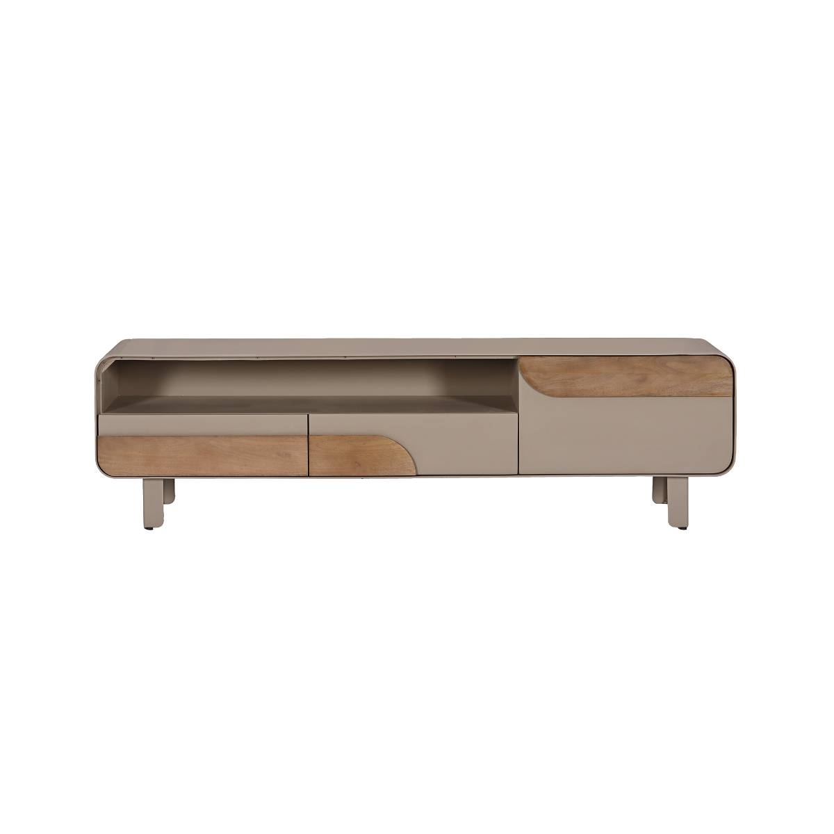 Meuble TV en bois de manguier KEZIA gris, MADE IN MEUBLES 