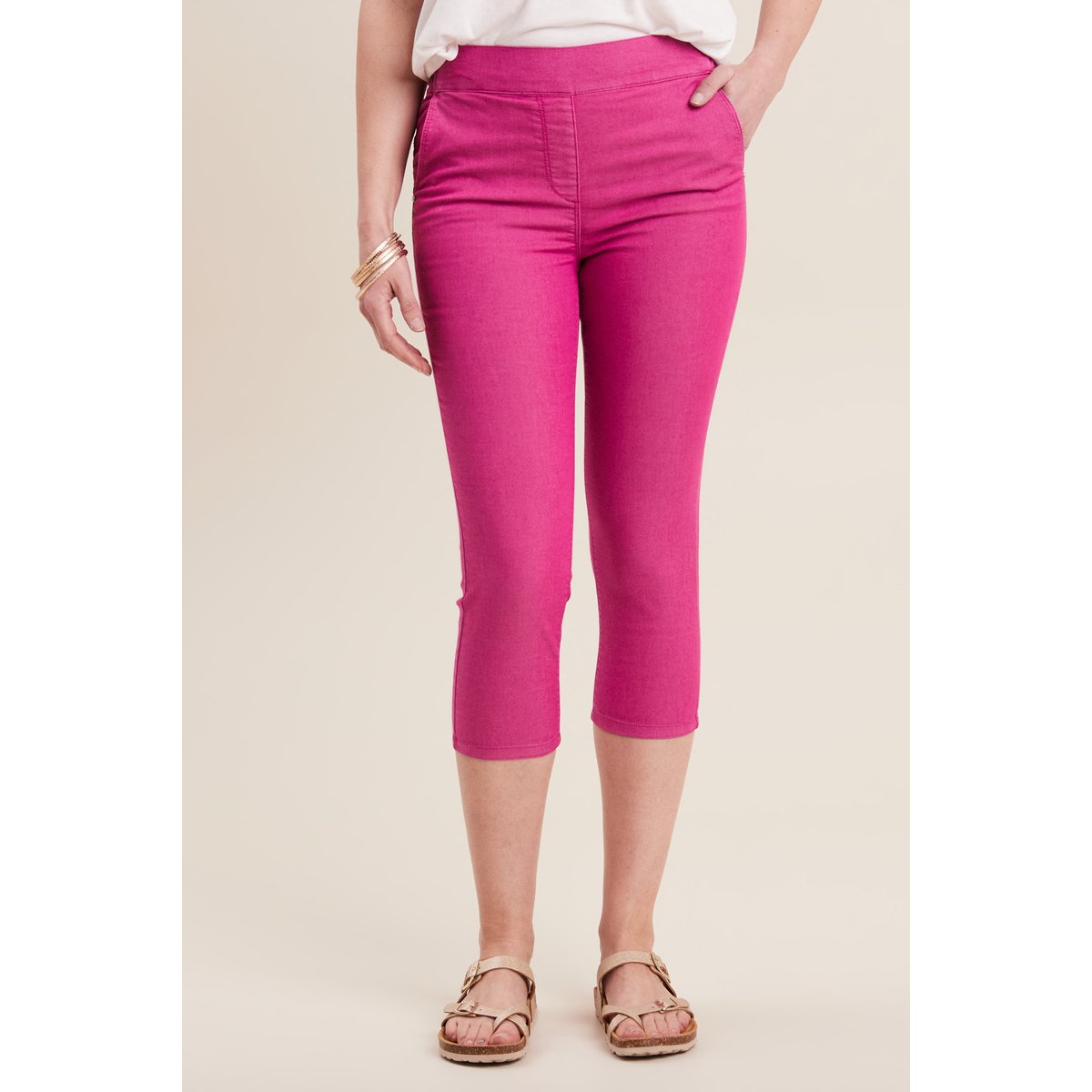 Pantacourt ajusté taille haute rose fushia, BREAL