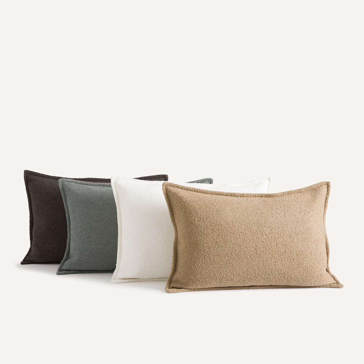 Housse de coussin en bouclette, Belvini blanc ecume, AM.PM