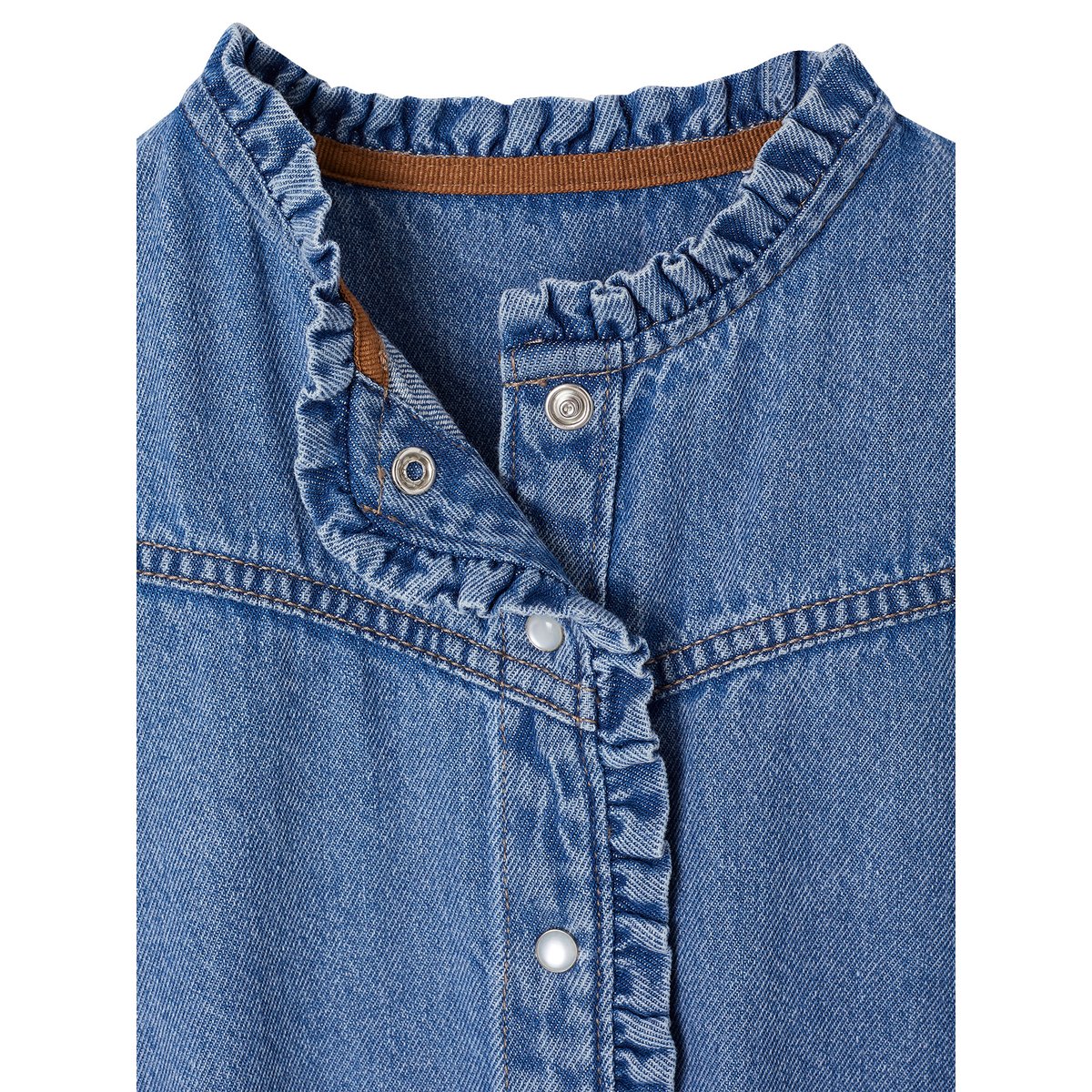 Robe en jean fantaisie bleu moyen, VERTBAUDET
