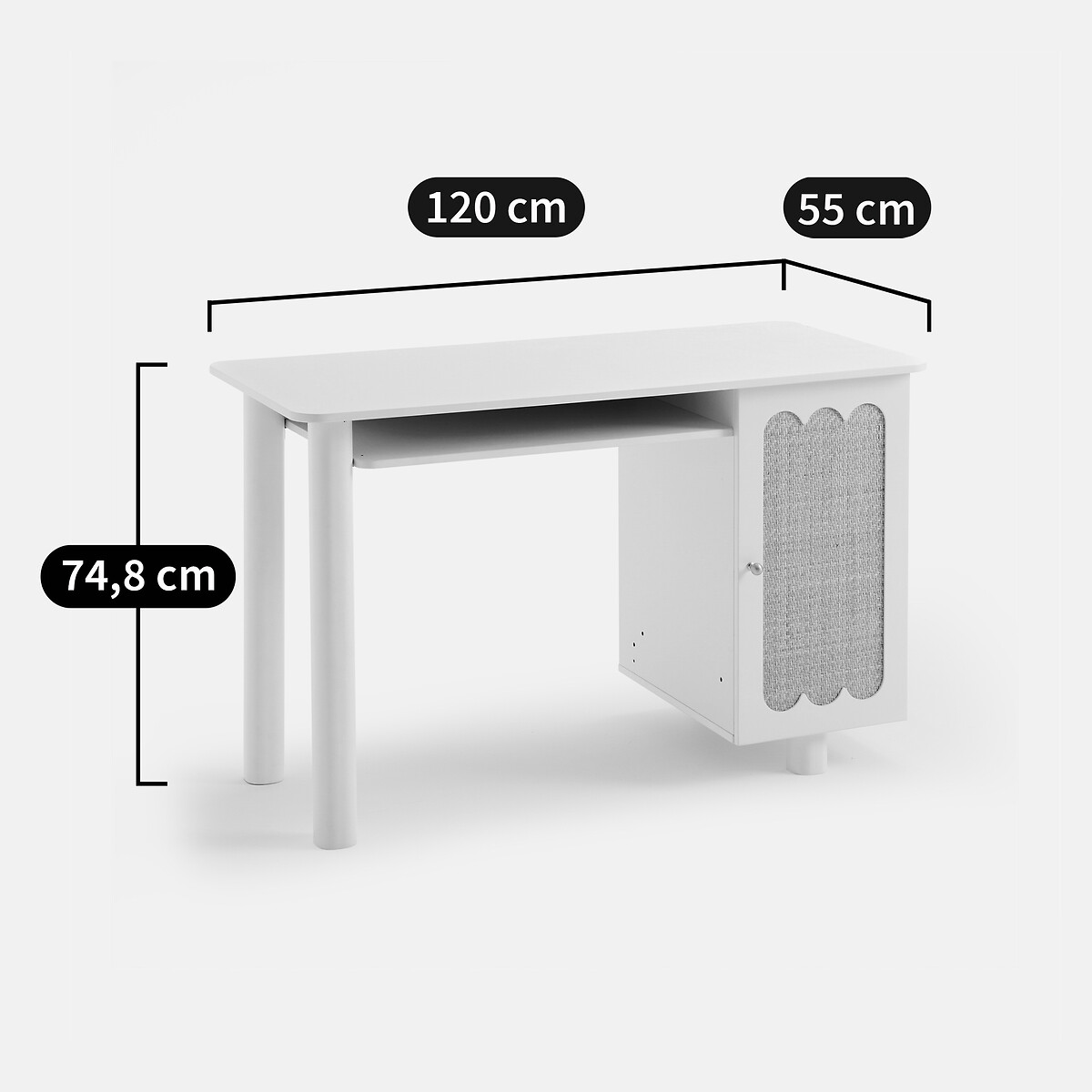 Bureau enfant rotin, PTILU ecru, LA REDOUTE INTERIEURS