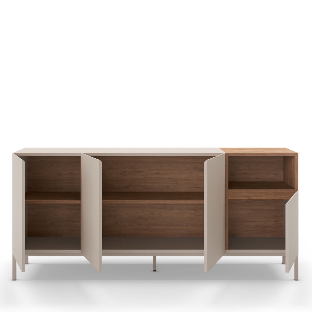Buffet 4 portes en bois et métal L180cm- QUENOR beige, DRAWER