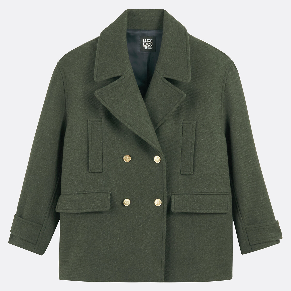 Giacca alla marinara in misto lana, Signature ANTON verde kaki, LA REDOUTE COLLECTIONS