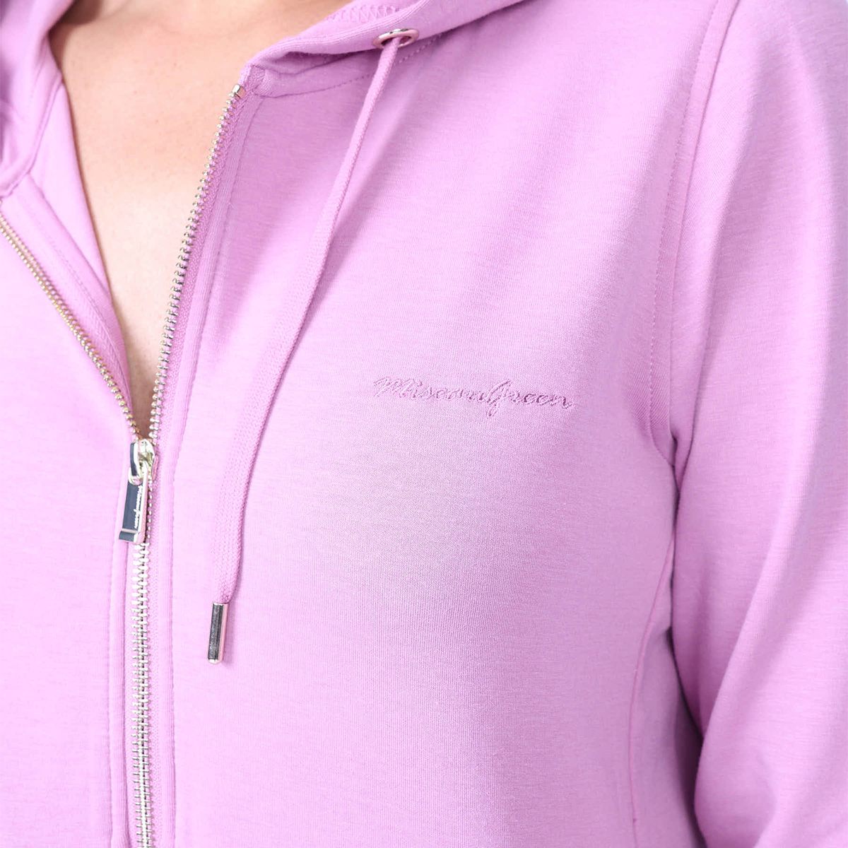 Sweat zippé à capuche Habbie mauve, MISE AU GREEN