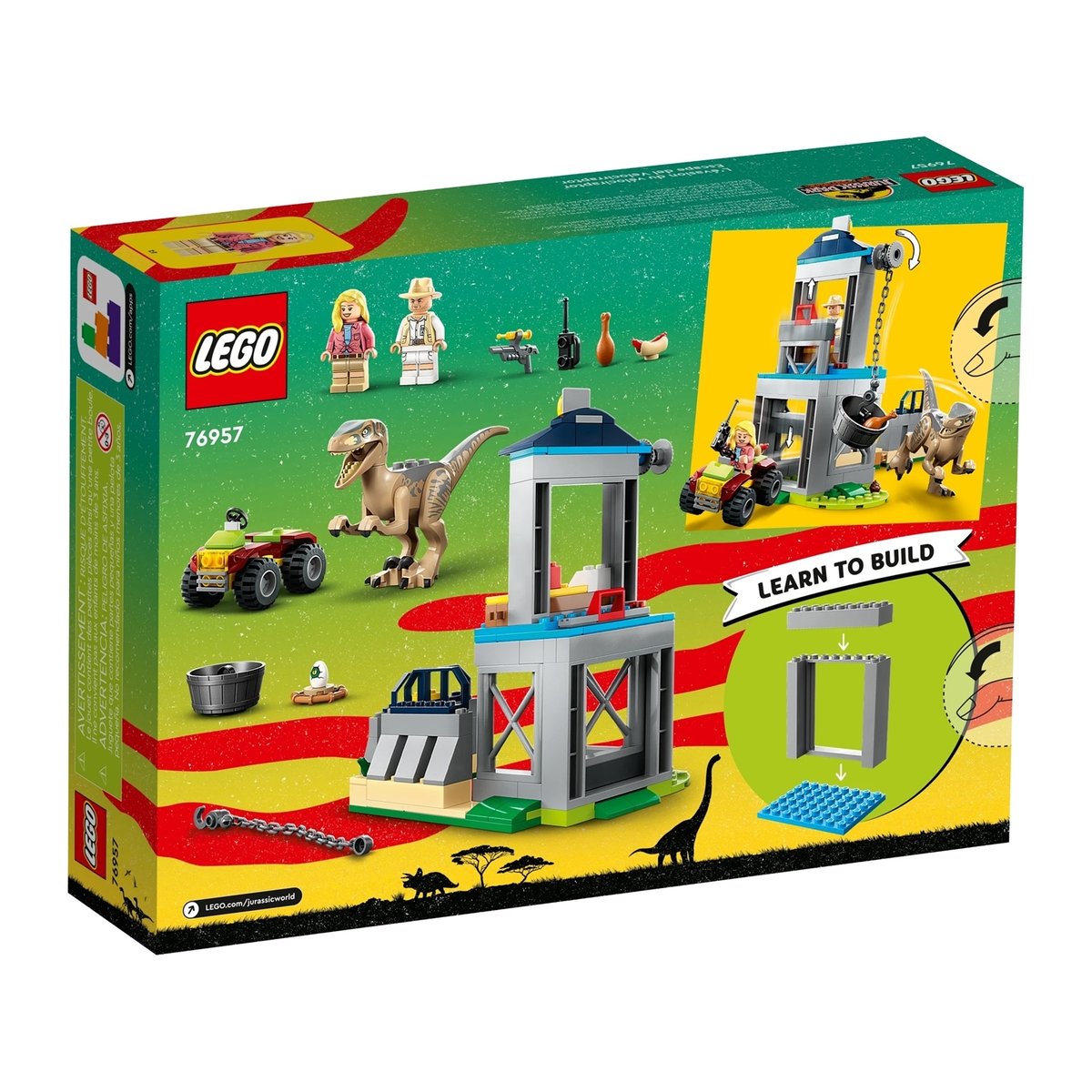 Jurassic Park L'évasion du vélociraptor multicolore, LEGO