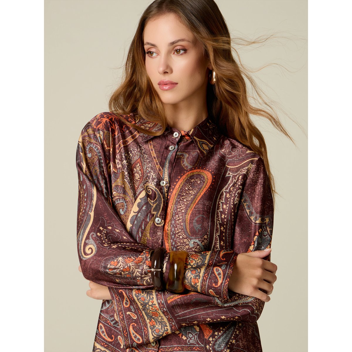 Chemise fantaisie burgundy, OLTRE