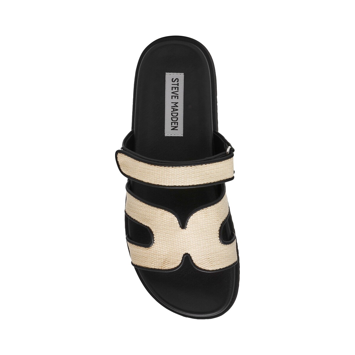 Mules basse in rafia Missile bianco/nero, STEVE MADDEN
