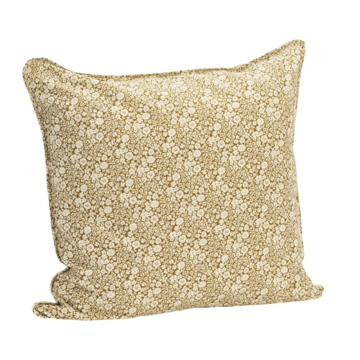 Grande housse coussin coton petites fleurs caramel, MADAM STOLTZ