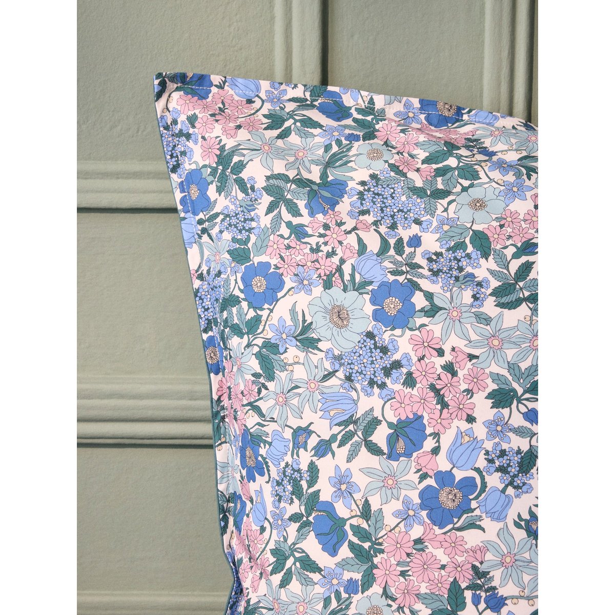 Taie d'oreiller percale de coton et tissu Liberty liberty clara bell, CYRILLUS