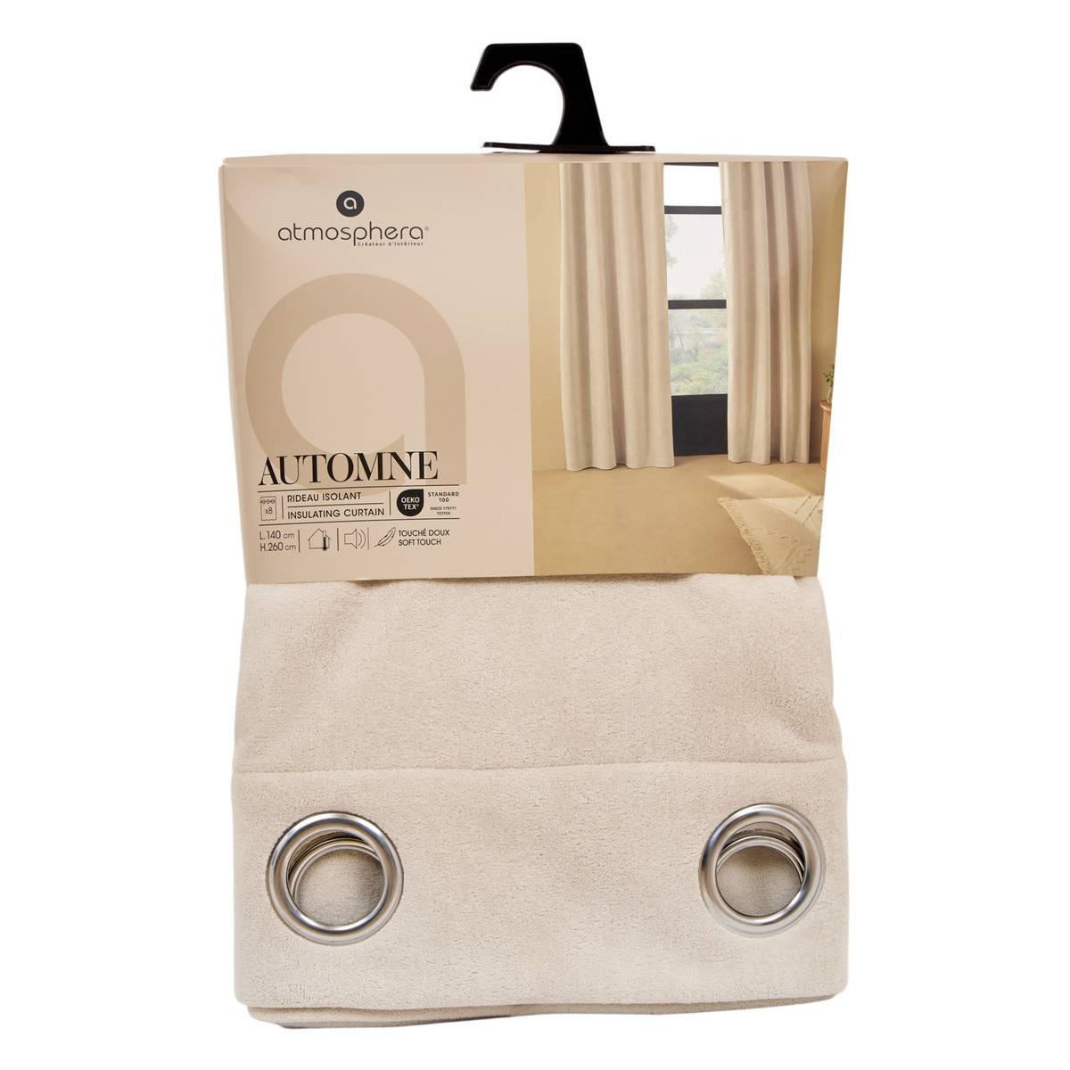 Rideau isolant AUTOMNE beige lin, ATMOSPHERA
