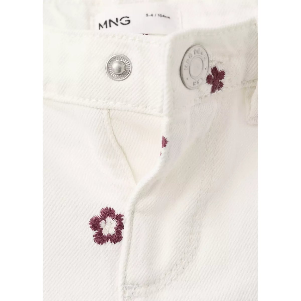 Short droit à fleurs brodées écru, MANGO BABY