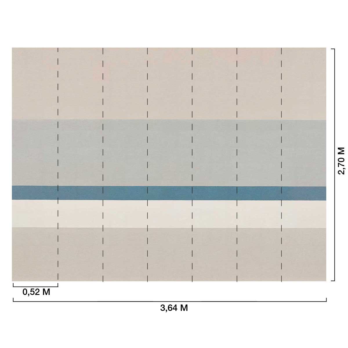 Papier peint Ligne bleue beige, HEXOA