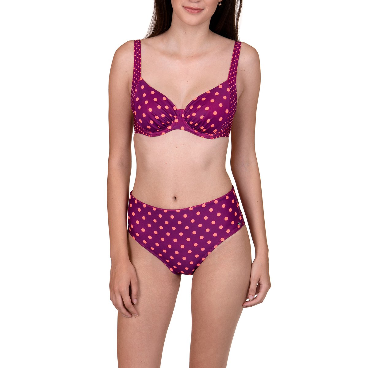 Bas maillot de bain taille haute réglable Linosa rose, LISCA