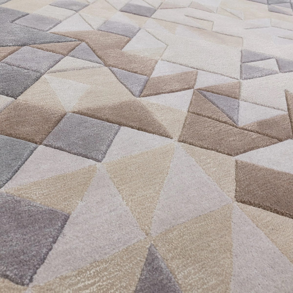 Tapis salon et chambre moderne tufté main MYSTERIA gris, NOVATREND