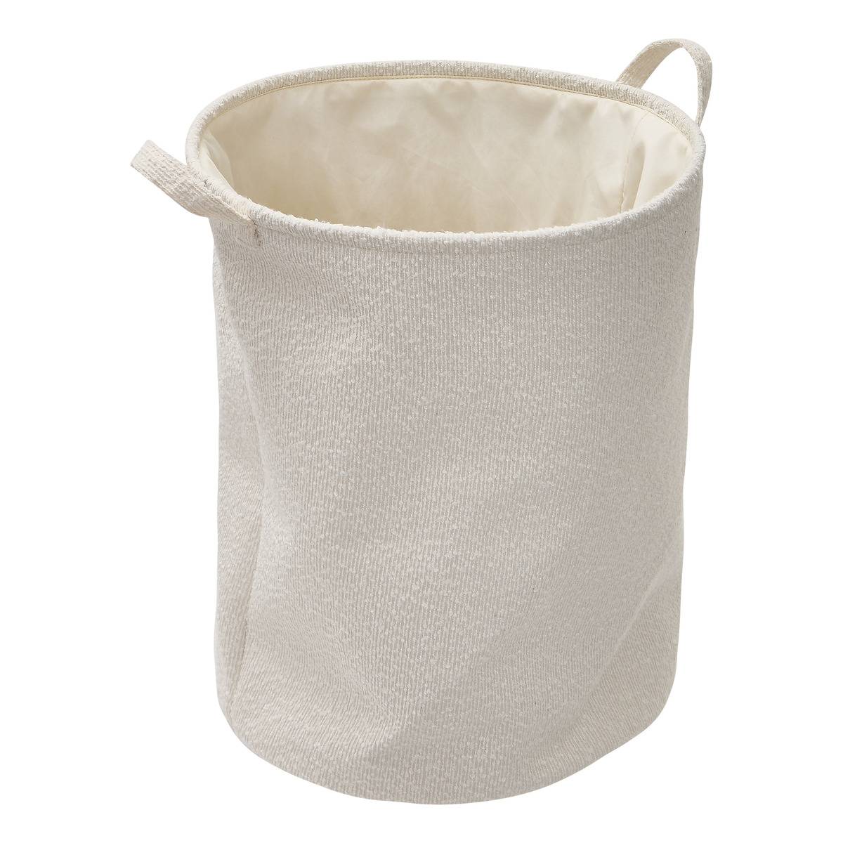 Panier à linge rond pliable BOUCLETTE blanc, 5FIVE SIMPLY SMART