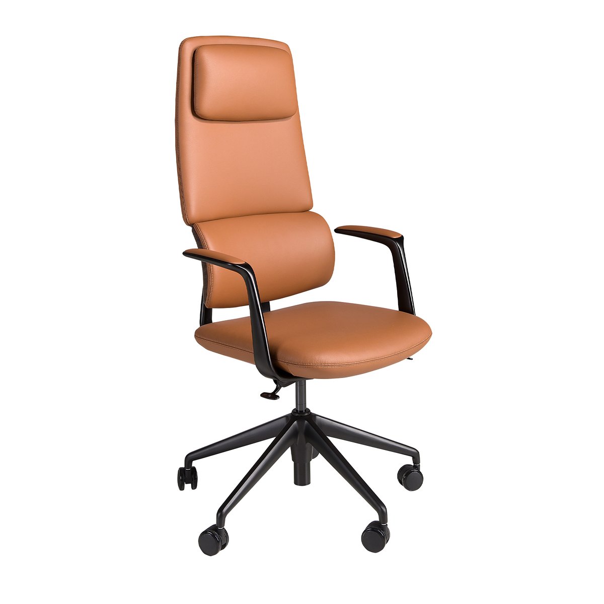 Chaise de bureau pivotante en similicuir noyer | brun | noir, ANGEL CERDA
