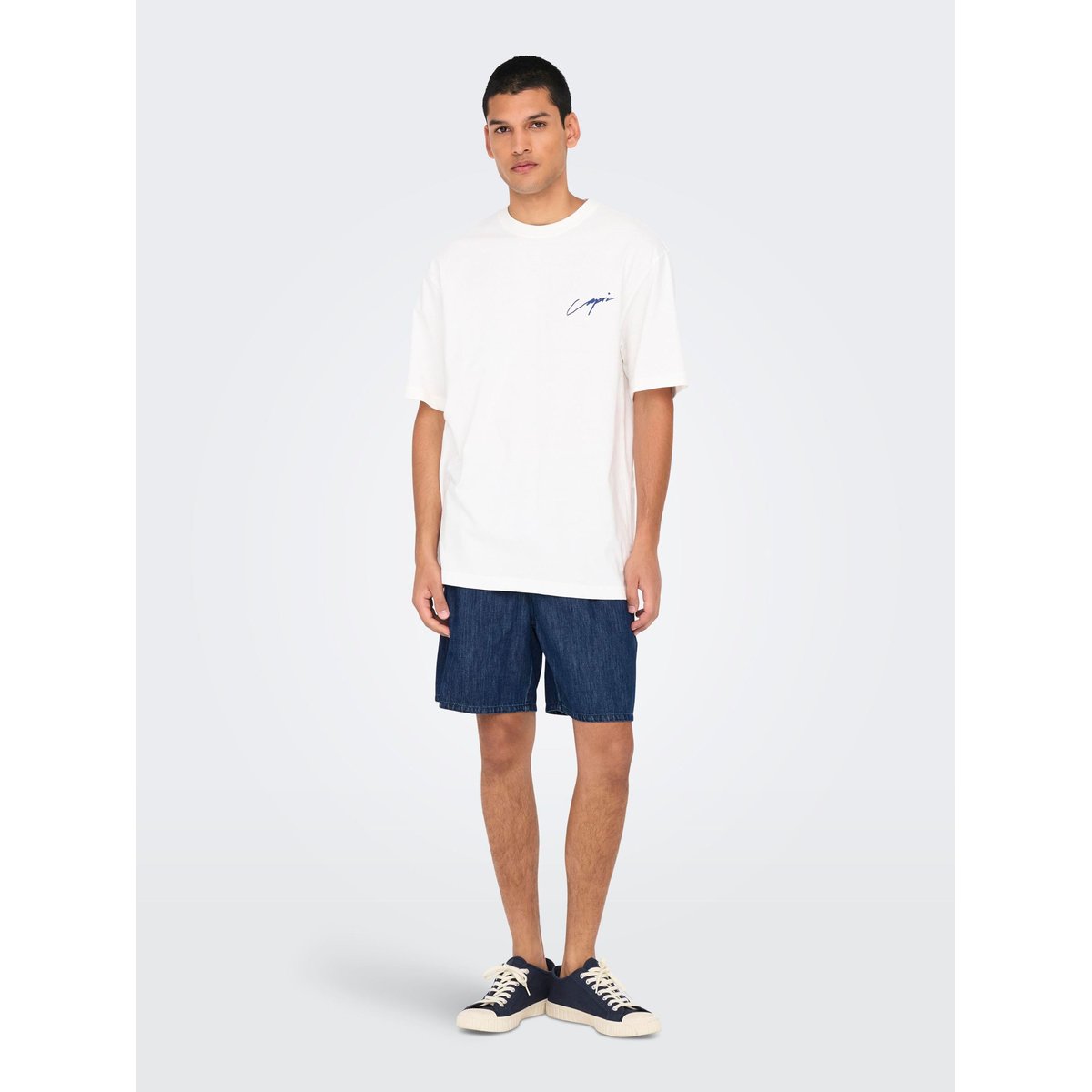 Short En Denim dark blue denim, ONLY & SONS