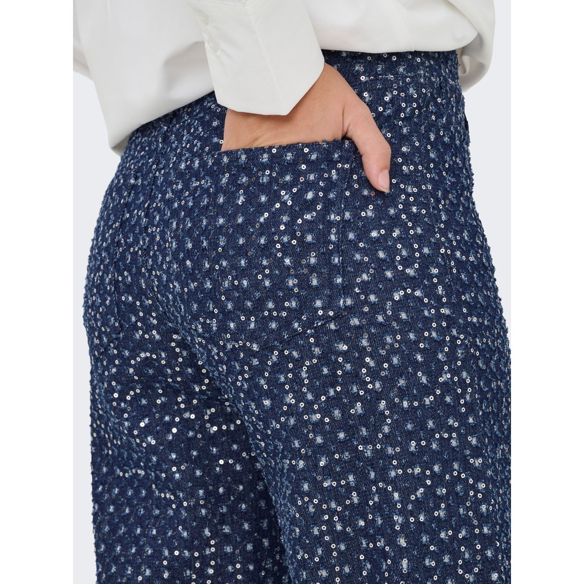 Pantalon À Jambe Large dark blue denim, ONLY