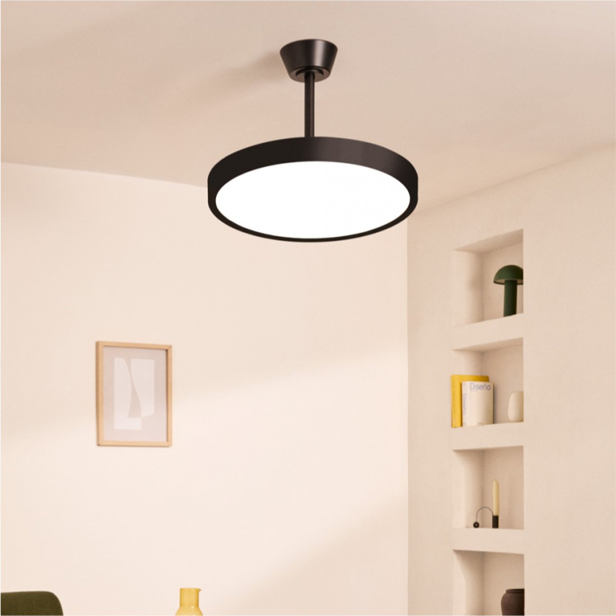 Ventilateur de plafond 40W silencieux avec lumiére et télécommande WIND CLEAR STUDIO noir/noir, CREATE