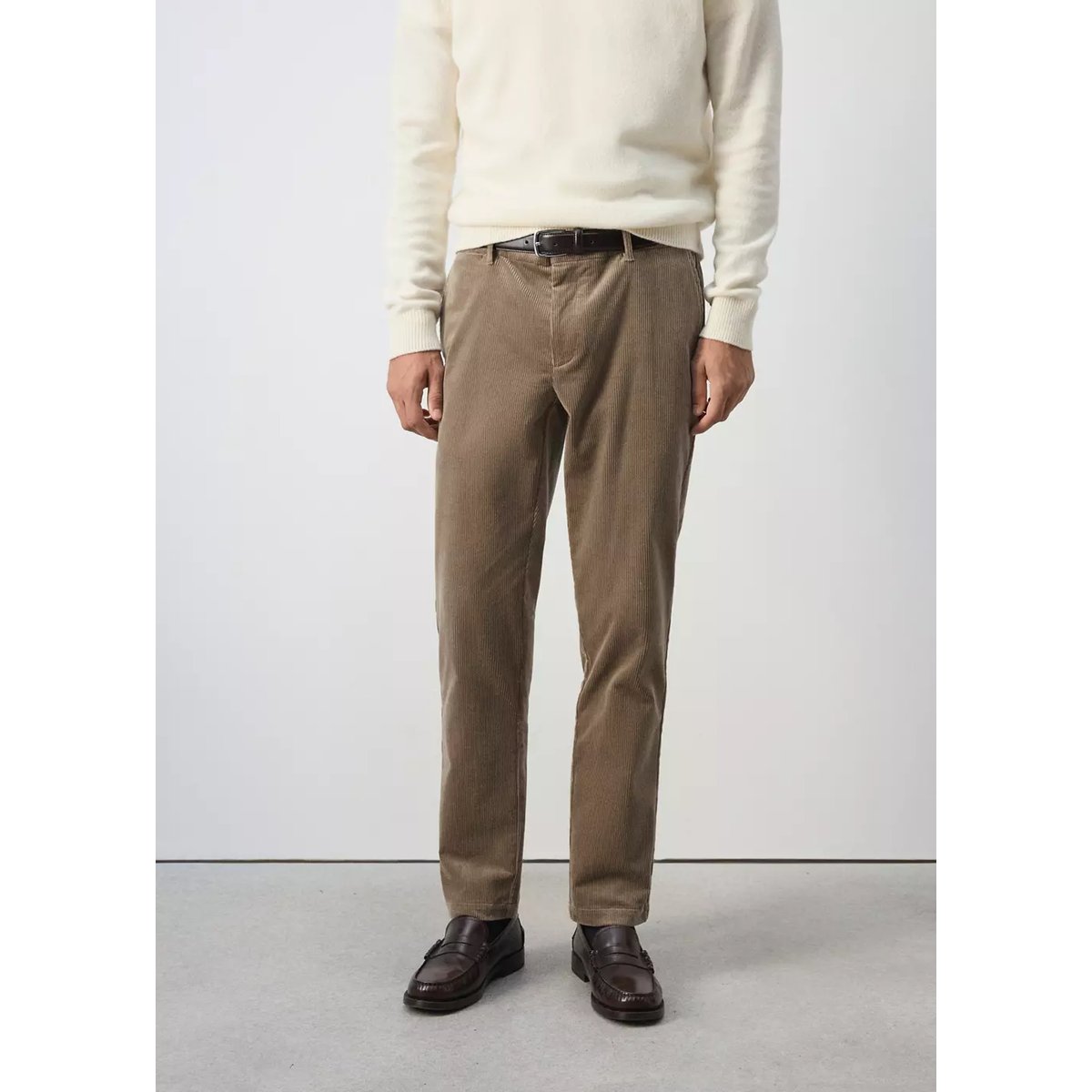 Pantalon velours côtelé slim-fit tabac, MANGO MAN