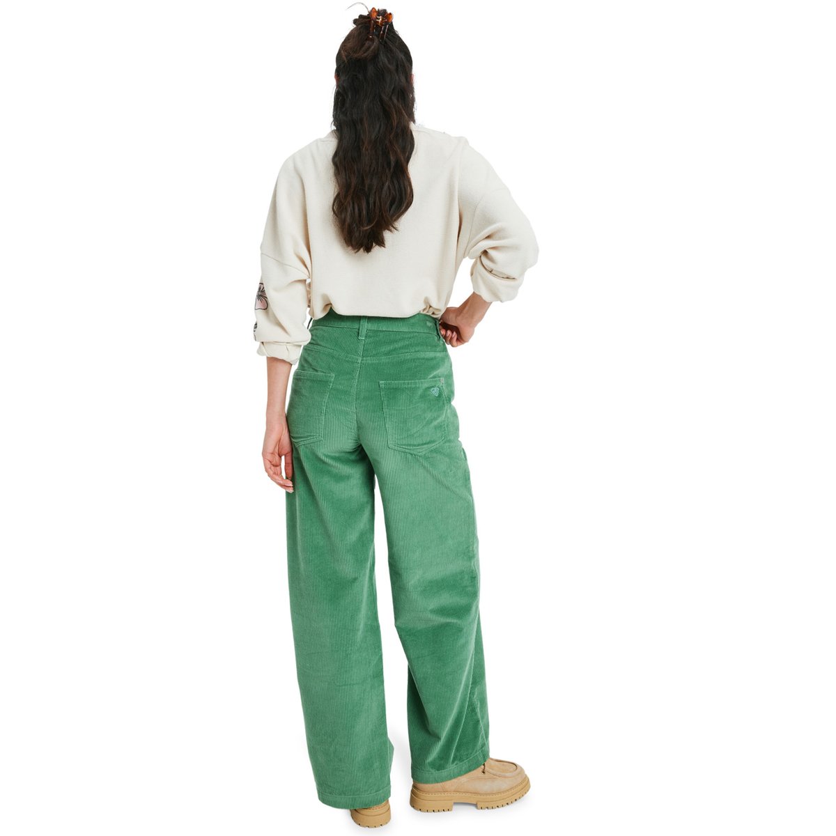 Pantalon en velours côtelé SURF ON CLOUD CORD. vert deep grass green, ROXY