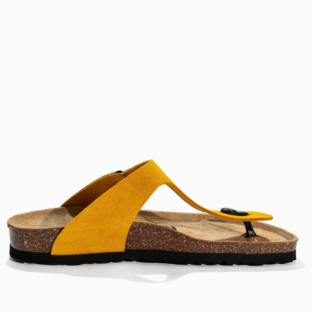 Tongs en cuir suedé MERCURE jaune, BAYTON