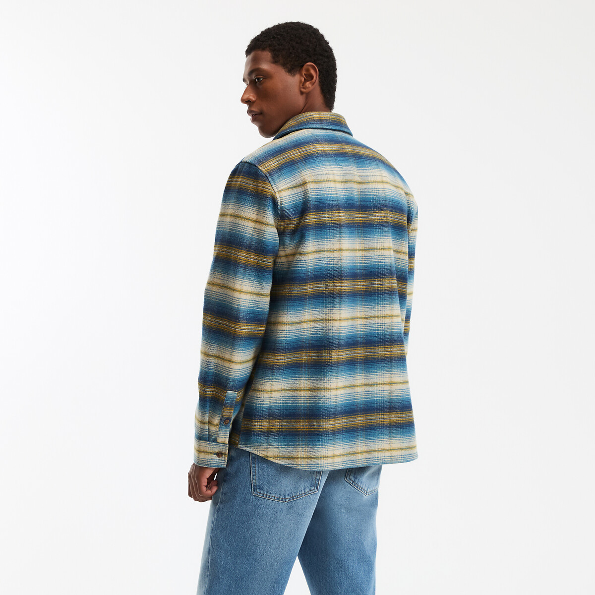 Checked Brushed Shacket blue checks, LA REDOUTE COLLECTIONS