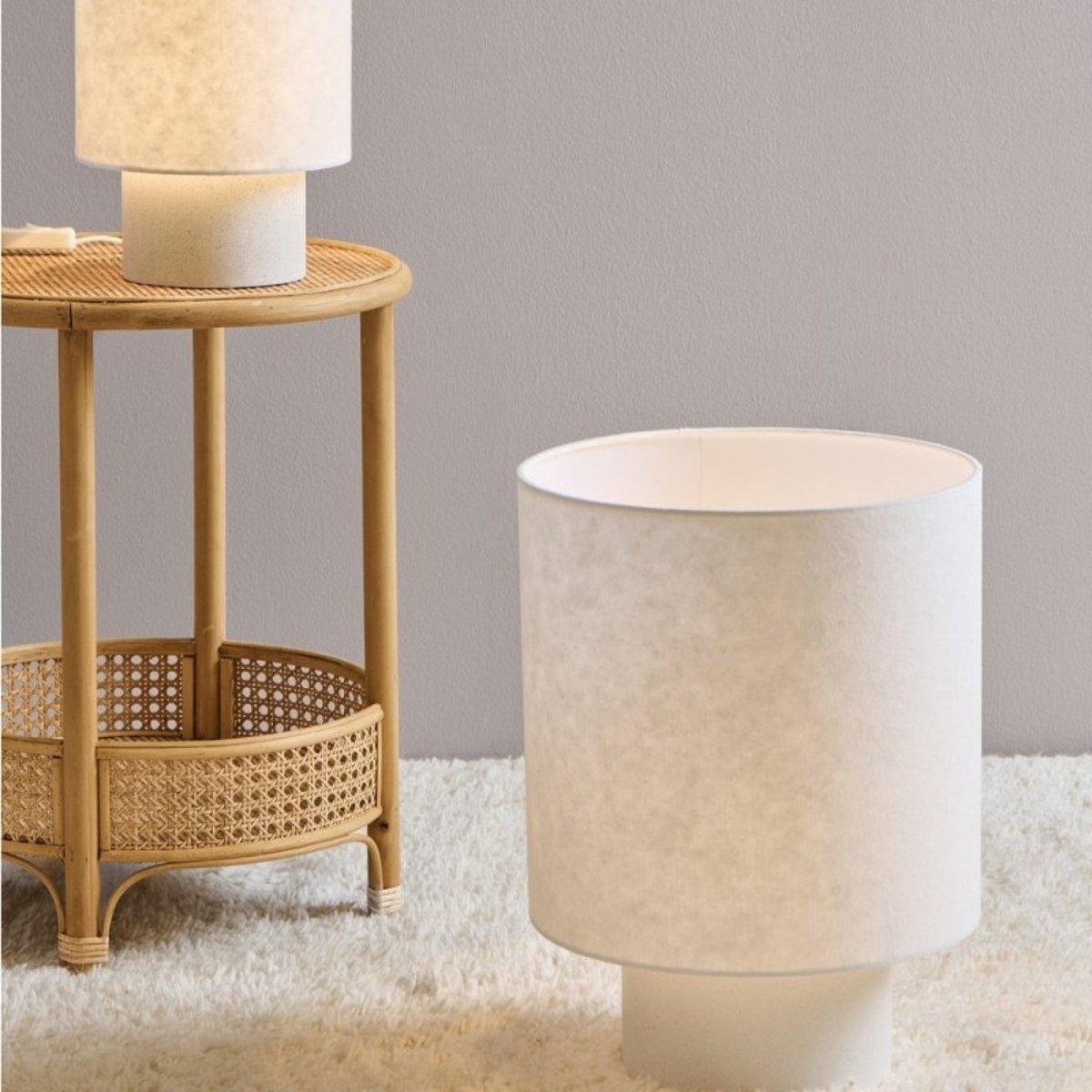 Lampe à poser design béton papier blanc, IB LAURSEN