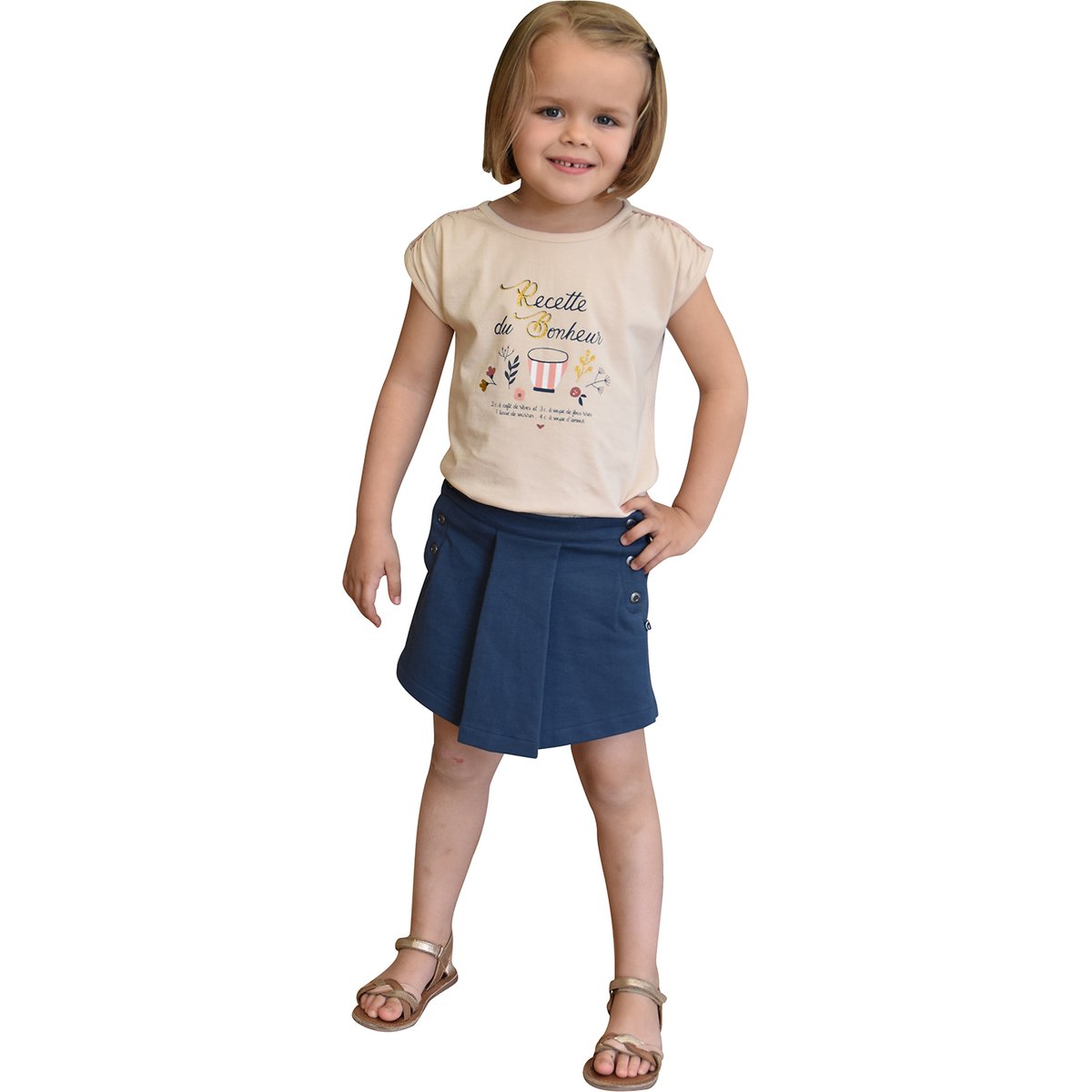 Jupe short grazia molleton enfant bleu, SUCRE D'ORGE