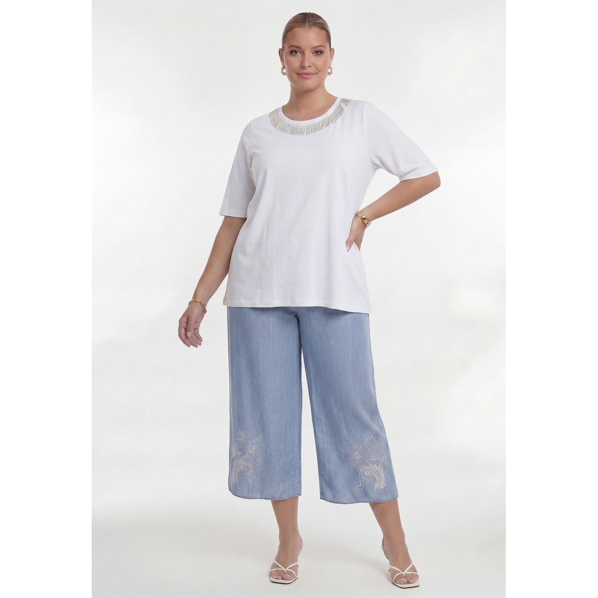 T-shirt avec manches courtes blanc, YOEK