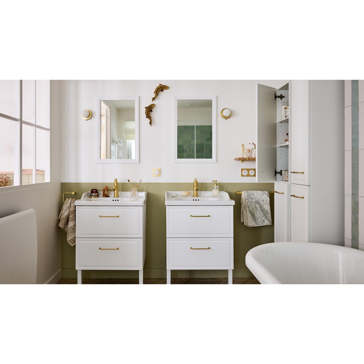 Plan vasque en céramique, CHARM charme blanc, SENSEA