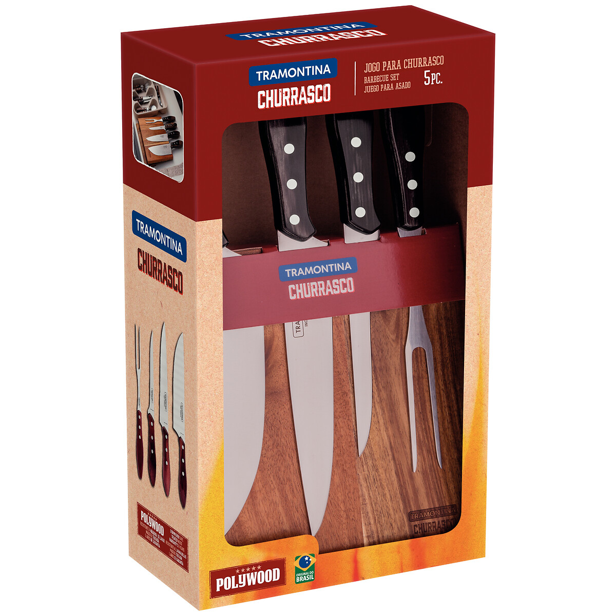 Conjunto de Churrasco (5 peças), Tramontina inox, TRAMONTINA