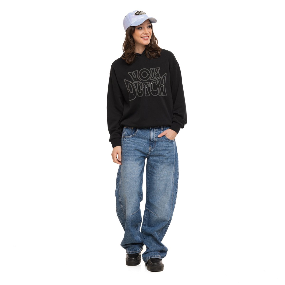 Sweat à Capuche CHAIN noir/gris, VON DUTCH
