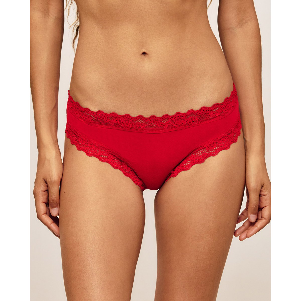 Cheeky en coton et dentelle NEW SKINNIZ red, UNDIZ