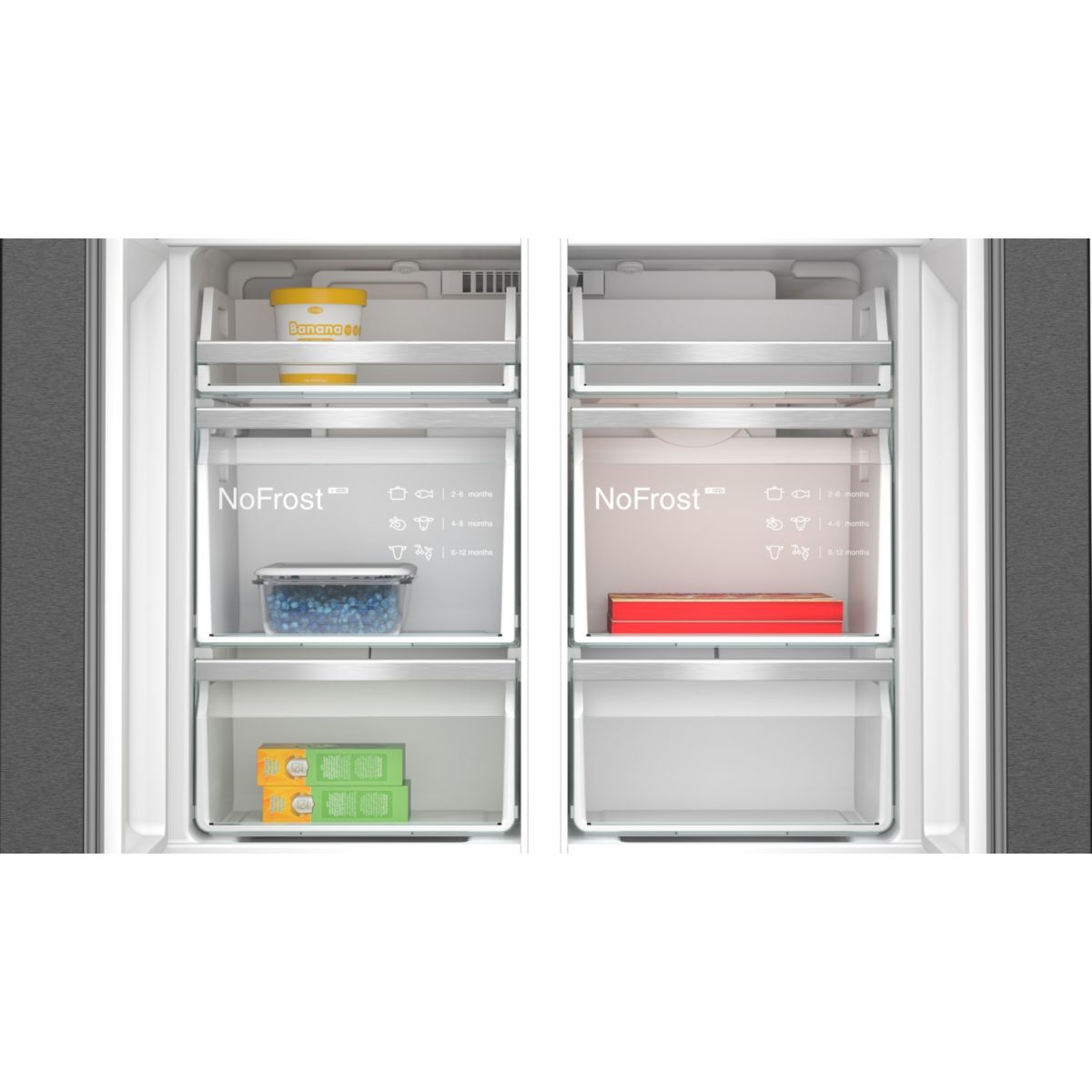 Réfrigérateur multi portes KF96DPXEA iQ700, Tiroirs hyperFresh 0°C couleur unique, SIEMENS