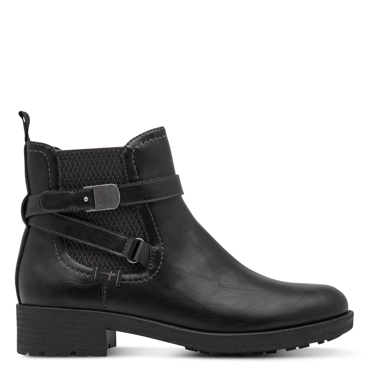 Bottine Chelsea talon bloc noir, TAMARIS