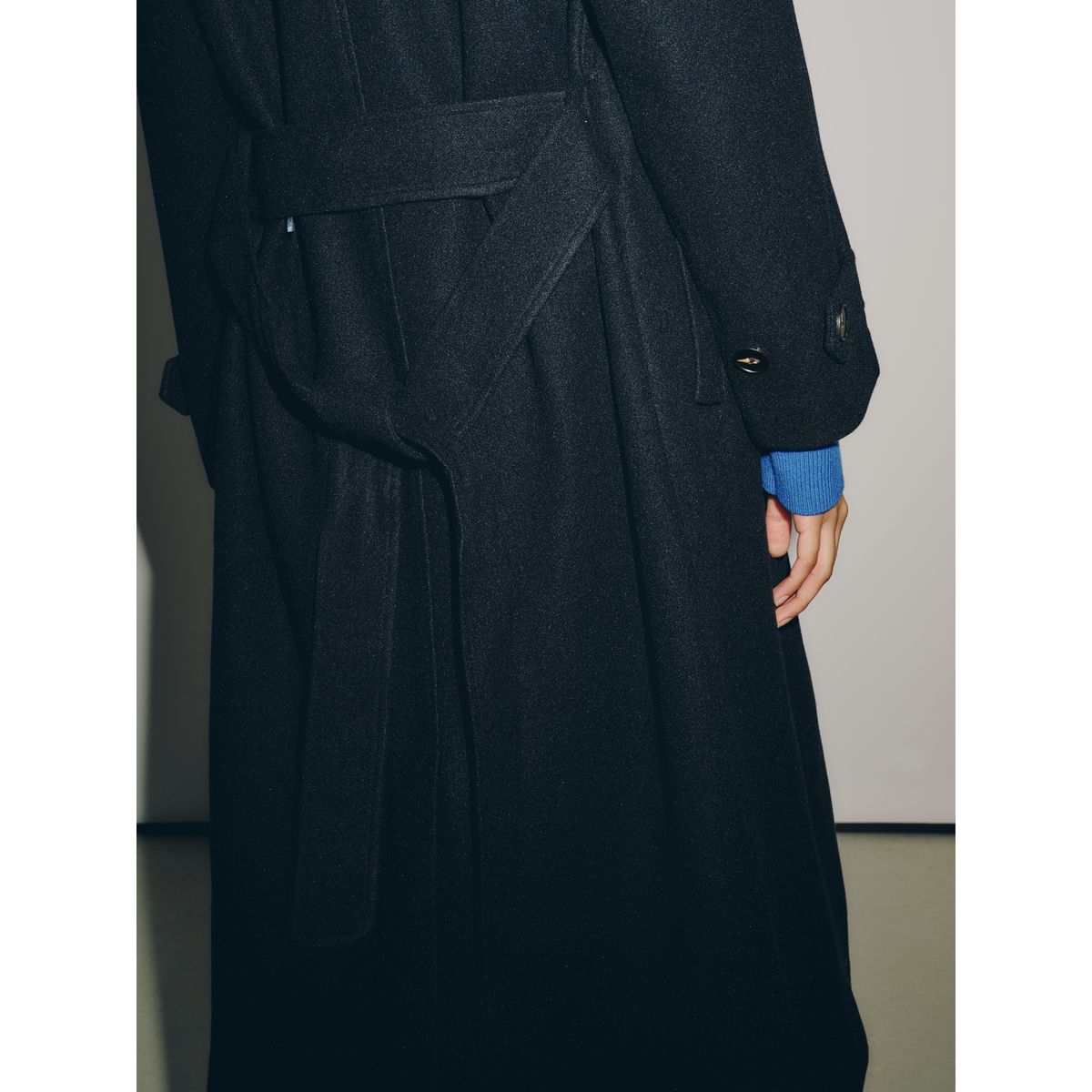 Manteau non doublé avec ceinture bleu marine, NEXT