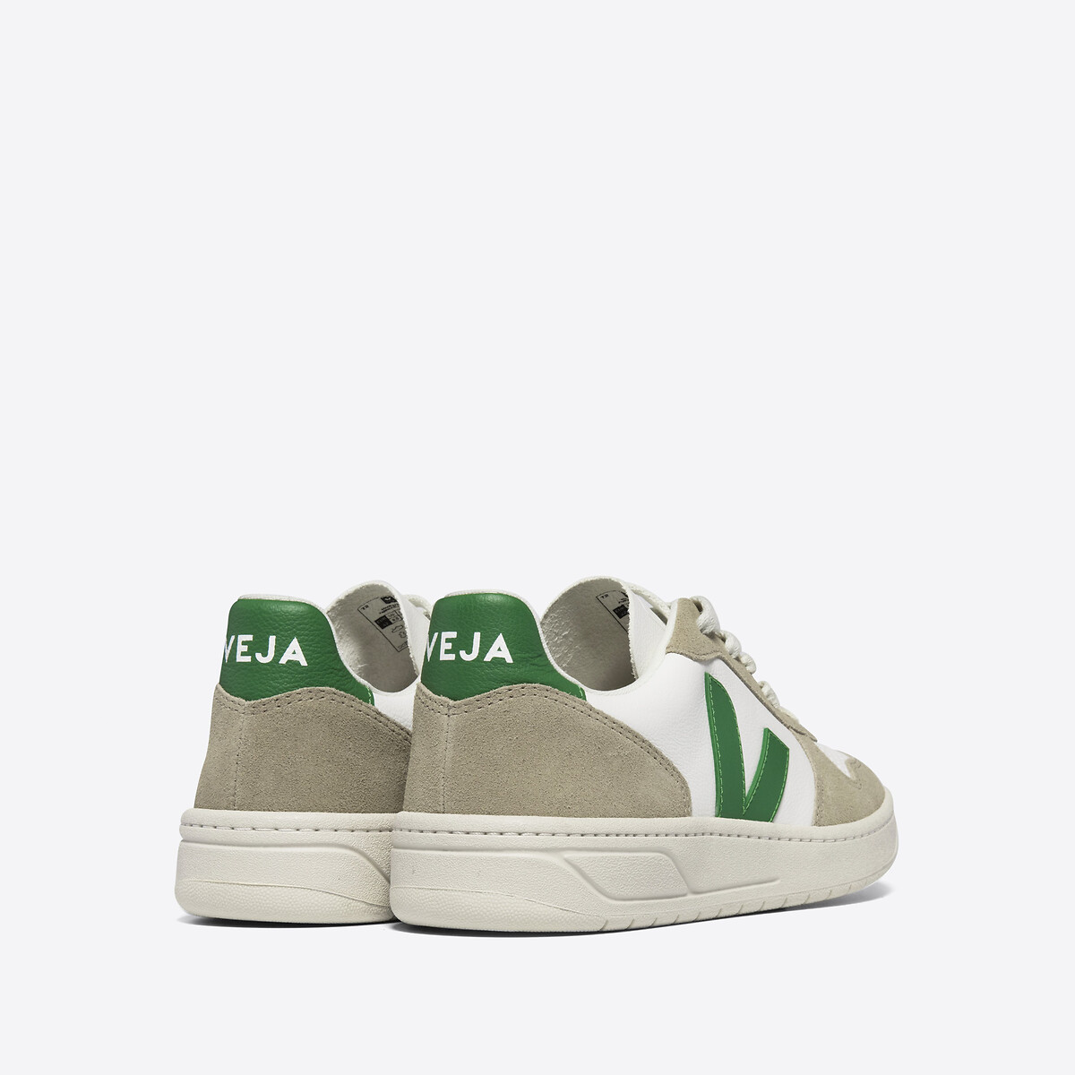 Baskets cuir V-10 blanc/beige, VEJA