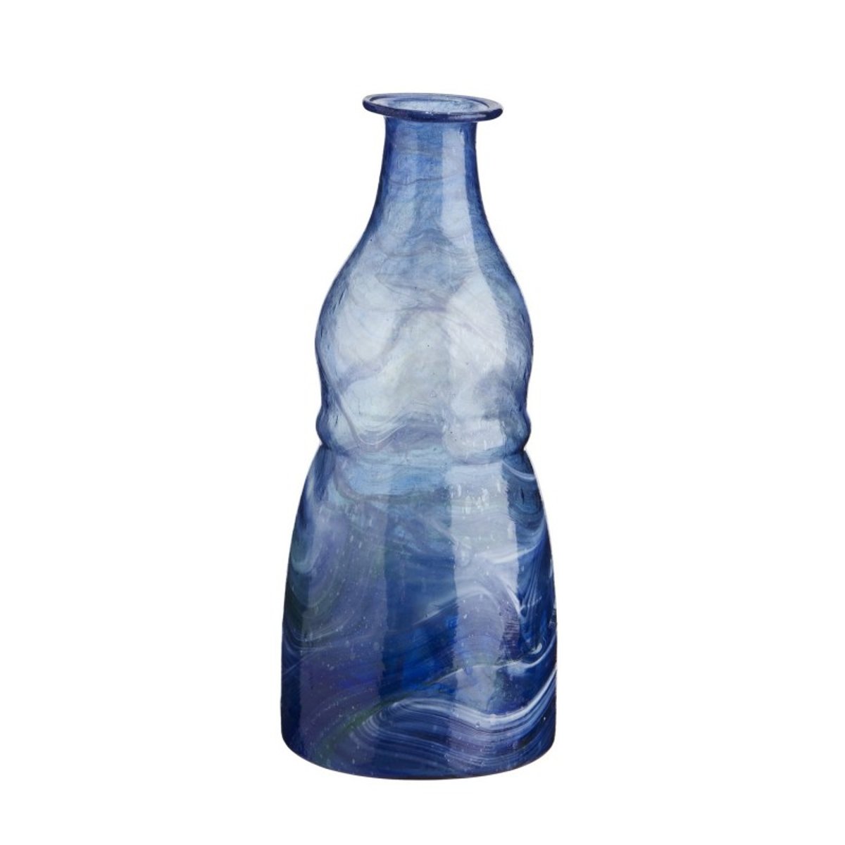 Vase verre recyclé bleu, MADAM STOLTZ
