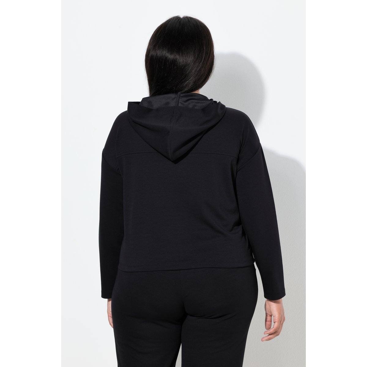 Sweat-shirt à capuche, manches longues noir, ULLA POPKEN